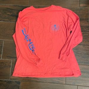 Worn Mens Salt Life Long Sleeve Shirt Size XL 100% Preshrunk Cotton